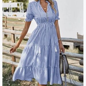 Blue Striped Summer Dress